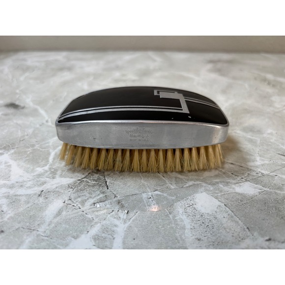 Vintage Prophylactic Sterilized Brush Art Deco Black Silver Made in USA MCM 20's - Picture 1 of 6